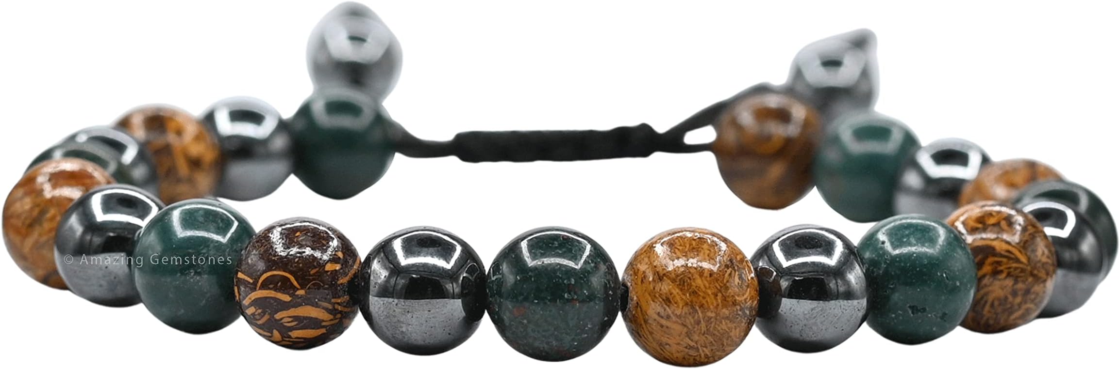 Amazing Gemstone Bracelet for Pregnant Mom Daughter - Hematite Mariyam Jasper Bloodstone Bracelet Set for Men Women Healing Calming Anxiety Stress Relief Gift Pulseras Para Hombres Mujer (Adjustable)