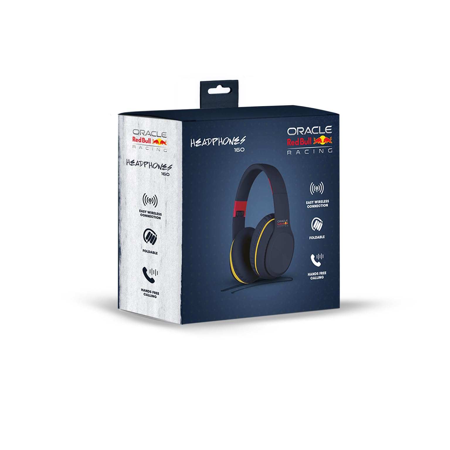 Red Bull Racing RB-HP160 słuchawki Bluetooth ze sterownikiem 40 mm, akumulatorem 18 h, USB-C, liniowym i kartą TF, składane, bezprzewodowe, nauszne słuchawki z mikrofonem do muzyki, gier, podróży