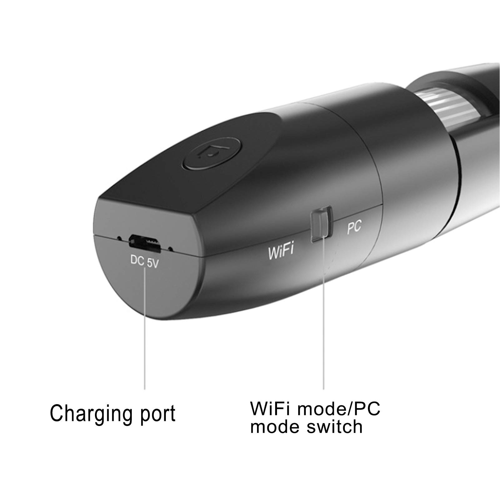 Microscopio digital inalámbrico, lupa USB 1080P HD WiFi 1000X (Black)