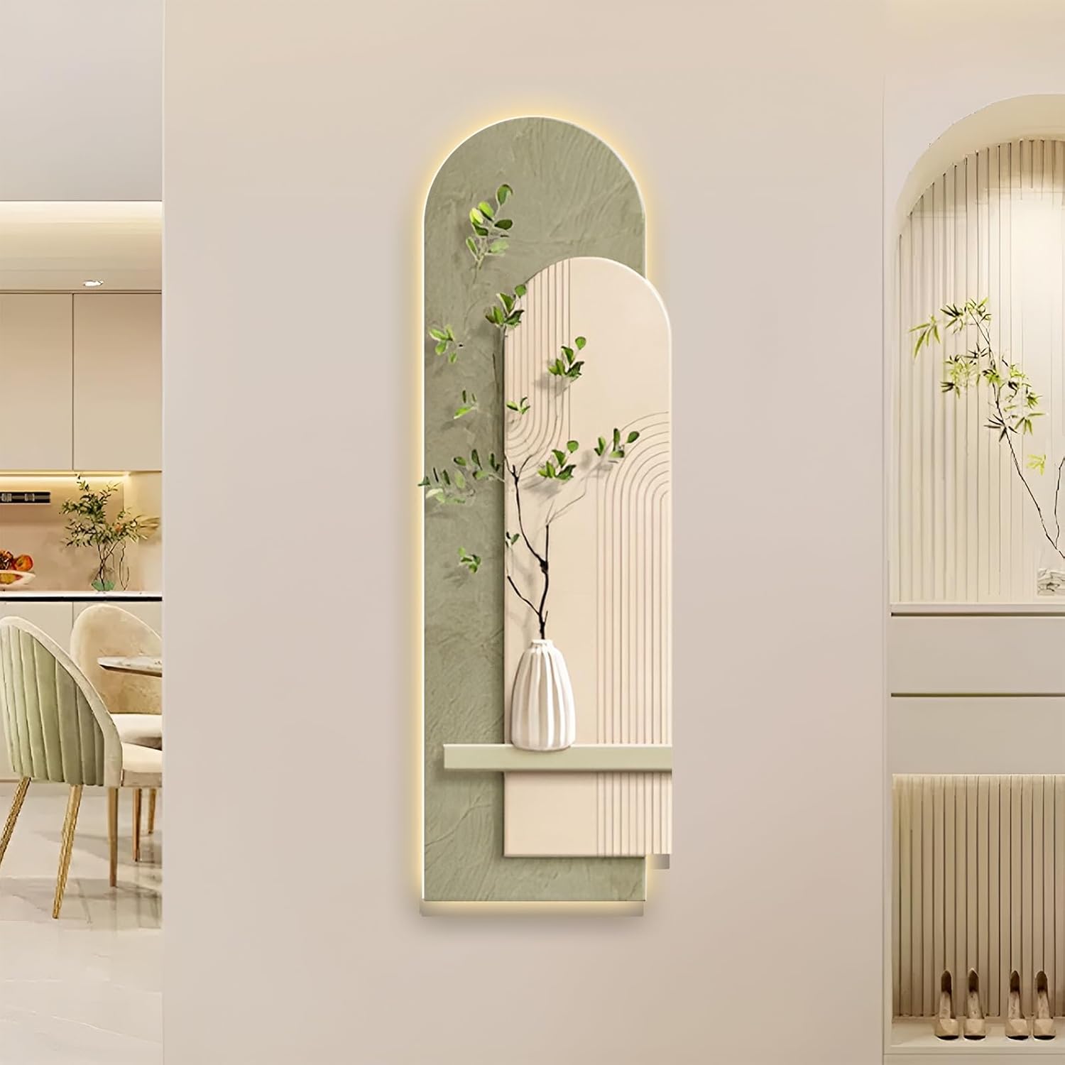 Art Wall Decor with LED Light, Cream Style Decoration Painting, Sandstone Decor Wall Art Painting, for Bedroom, Living Room, Entrance, Corridor, Office and Study Room(F) - Image 3