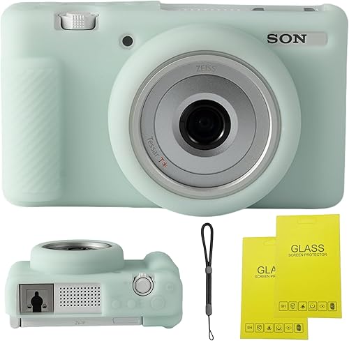 Vista 11 de Funda para cámara digital Sony ZV-1F/ ZV-1 II/ZV-1M2, bolsa protectora de silicona suave ZV1F, funda suave antiarañazos con protector de pantalla