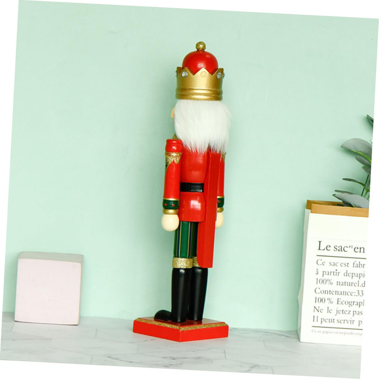 Cabilock 2 Pièces Roi Casse-Noix Noël Lumière Soldat Fée Officier De Plein Air Décoration De Jardin Casse-Noix De Bureau Casse-Noix De Décoration De Casse-Noisette Rouge Bois