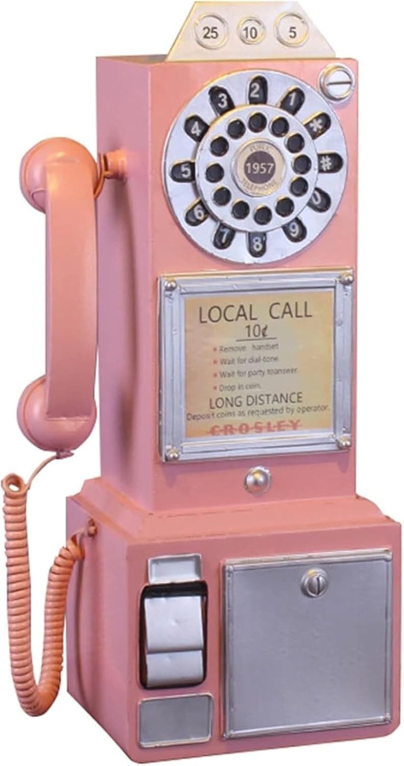Retro Telephones Ornament,Vintage Telephone Model, Antique Decorative Telephones Wall Hanging, Old Fashion Landline Phone Props, Vintage Retro Decor Phone Model