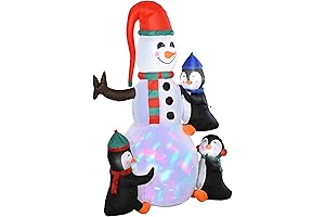 HOMCOM Snowman Building Kit: Christmas Inflatables Outdoor Yard Decor