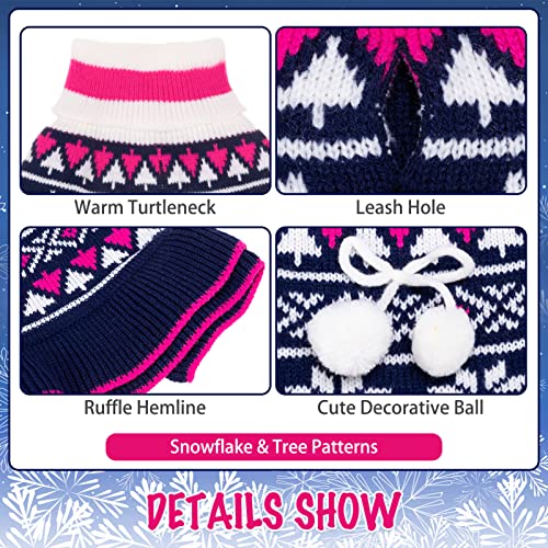 EXPAWLORER Dog Sweater for Small Dogs - Turtleneck Knitwear Dog Cold Weather Clothes with Leash Hole, Christmas Dog… - Image 4