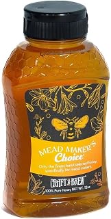 Craft A Brew - Mead Maker’s Choice - Wildflower Honey - For Mead Making & Fermentation - 100% Pure Raw Honey - Homebrewing Supplies - 12 oz