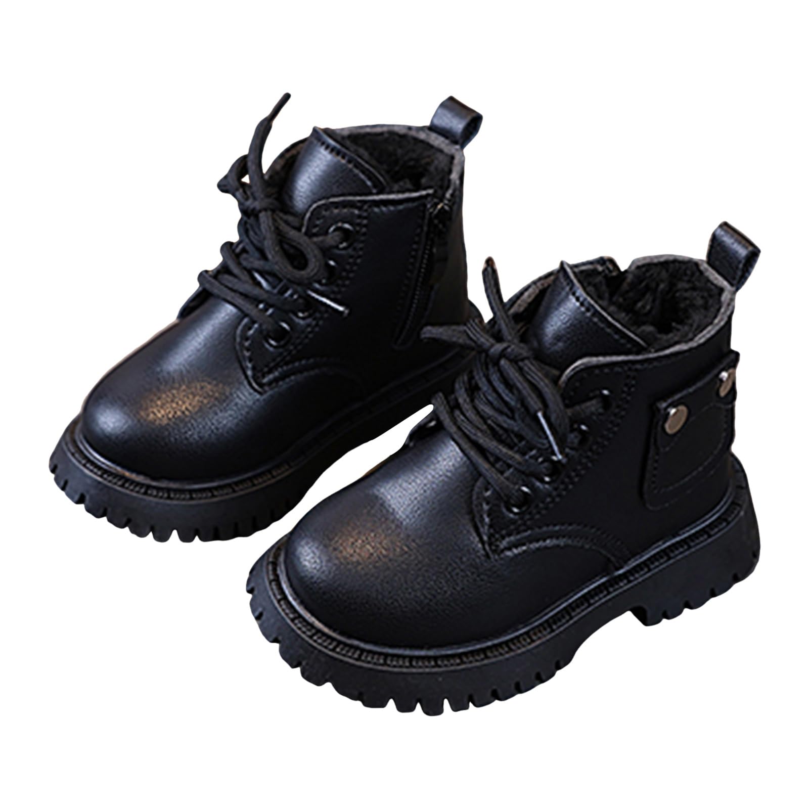 Générique Bambini Stivali per Ragazze Scarpe in Cotone alla Moda per Bambini, Stivaletti Caldi Imbottiti in Cotone con Cerniera laterale Ragazze Scarpe da equitazione Tendenza Occidentale