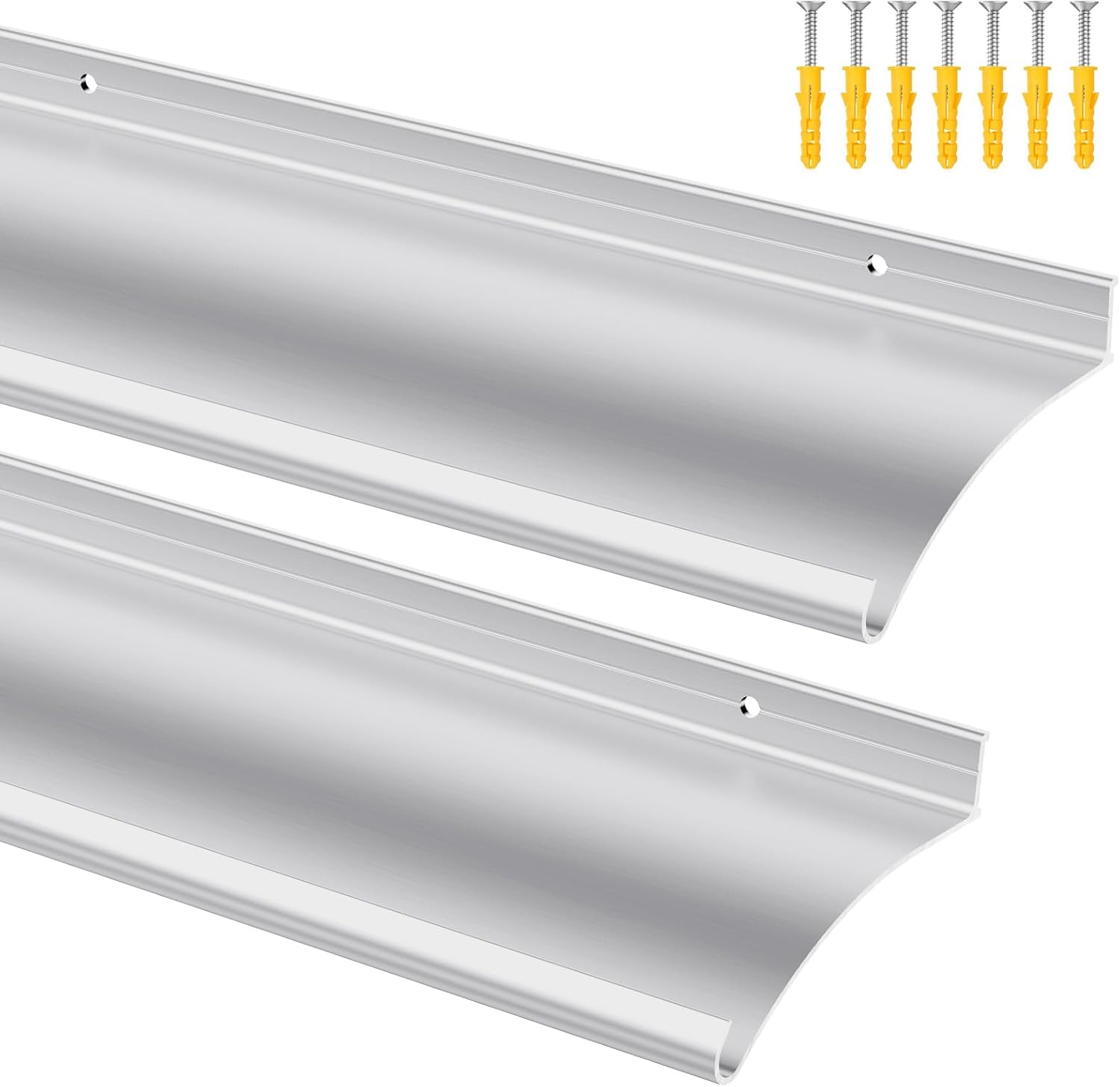 2 Pcs Extra Wide 4" W Door Rain Drip Guard, 52" L Anodized Aluminum Door Drip Cap for Exterior Doors Window Top, Overhead Drip Guard Edge Window Deflector (Silver)