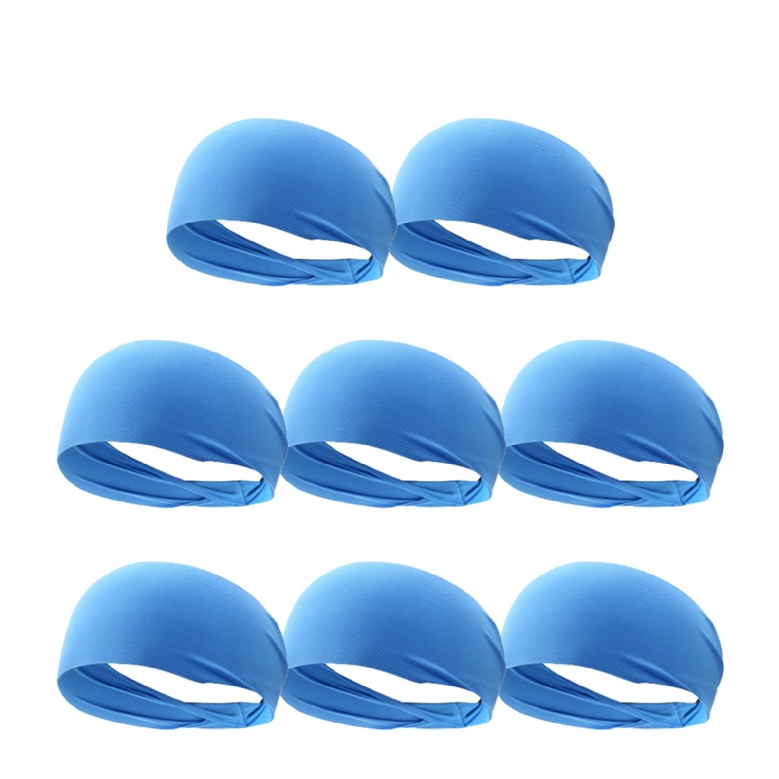 Elastyczna opaska sportowa do włosów, Sports Sweatband Headbands Pack Of 1-10 Black Grey Blue Dark(Blue 8pcs)