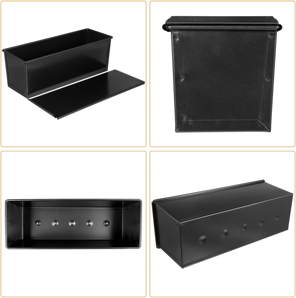 Luxshiny Pullman Loaf Pan with Lid: Non-Stick Bread Toast Box Mold with 5 Holes Design for Homemade Bread - 1.65LB Dough Capacity - Image 8