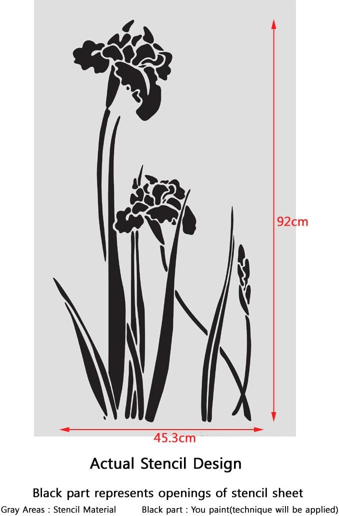 Wall Stencil iris - Reusable Stencil for Easy Wall Decor Better Than Decals