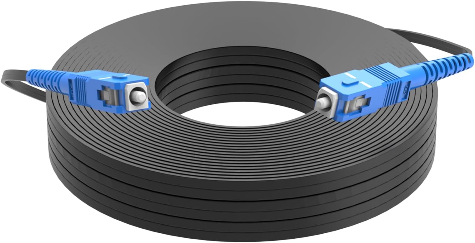 JeirdusSC to SC 150Meters Outdoor Armored 9/125 Singlemode Fiber Optic Cable Jumper Optical Patch Cord FTTH FIOS Home SC/UPC to SC/UPC