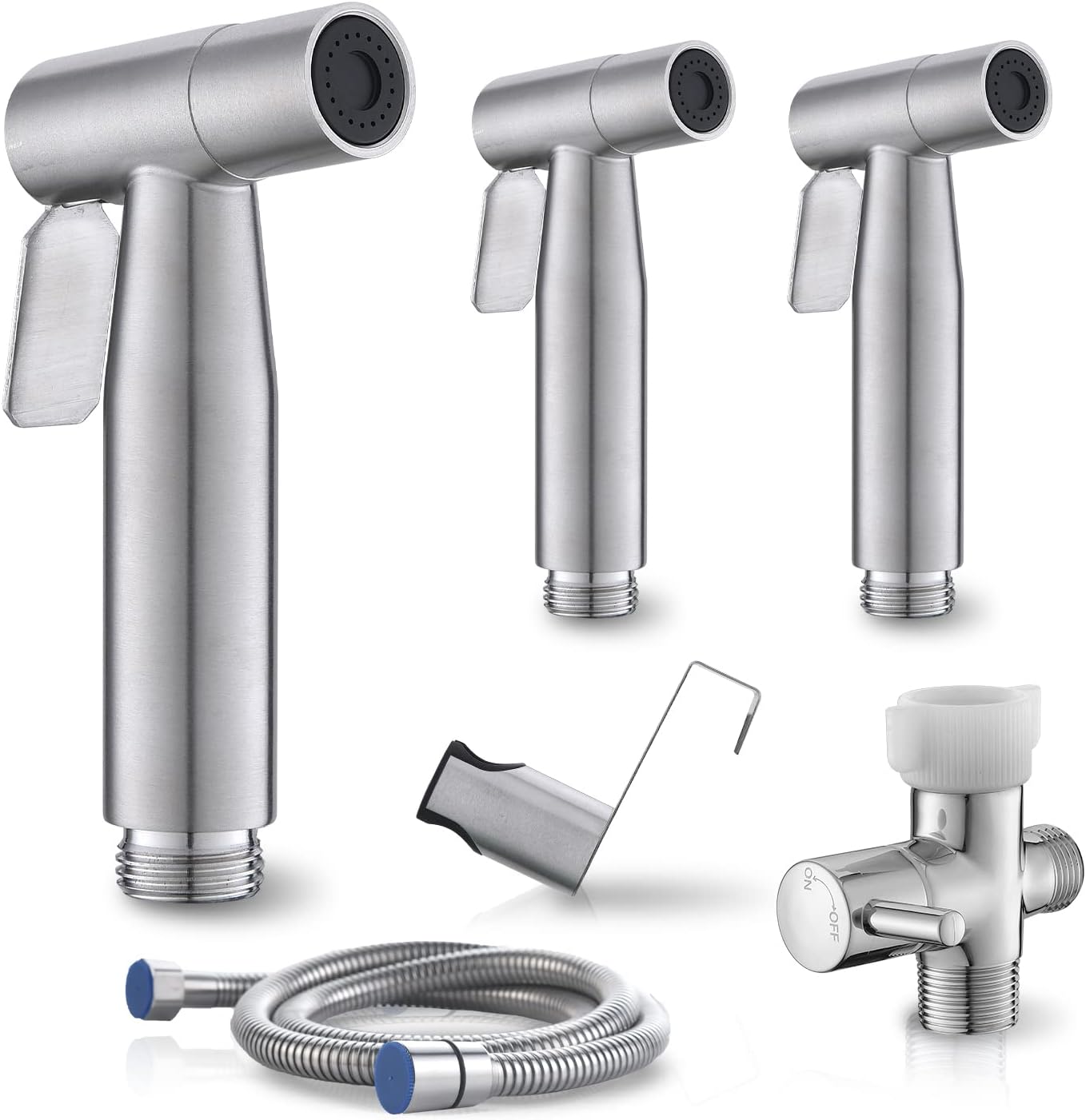 Three Packs BRITULIF Handheld Bidet Sprayer for Toilet, Hand Sprayer Bidet with Adjustable Jet Spray for Toilet Bidet Handheld Cloth Diaper Sprayer Set Muslim Shower for Bathroom
