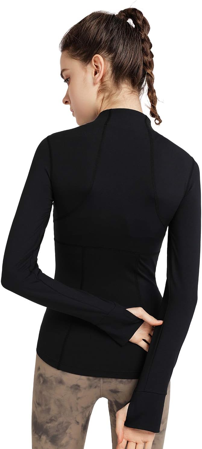 Women's Stretchy Workout Jackets Lightweight Full Zip Running Track Jacket - Image 3