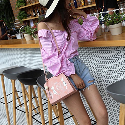 Women Favorite Bags,Pocciol Womens Animal Messenger Cute Cat Rabbit Bag Handbags Shoulder Crossbody Bag (Pink) #TOP1
