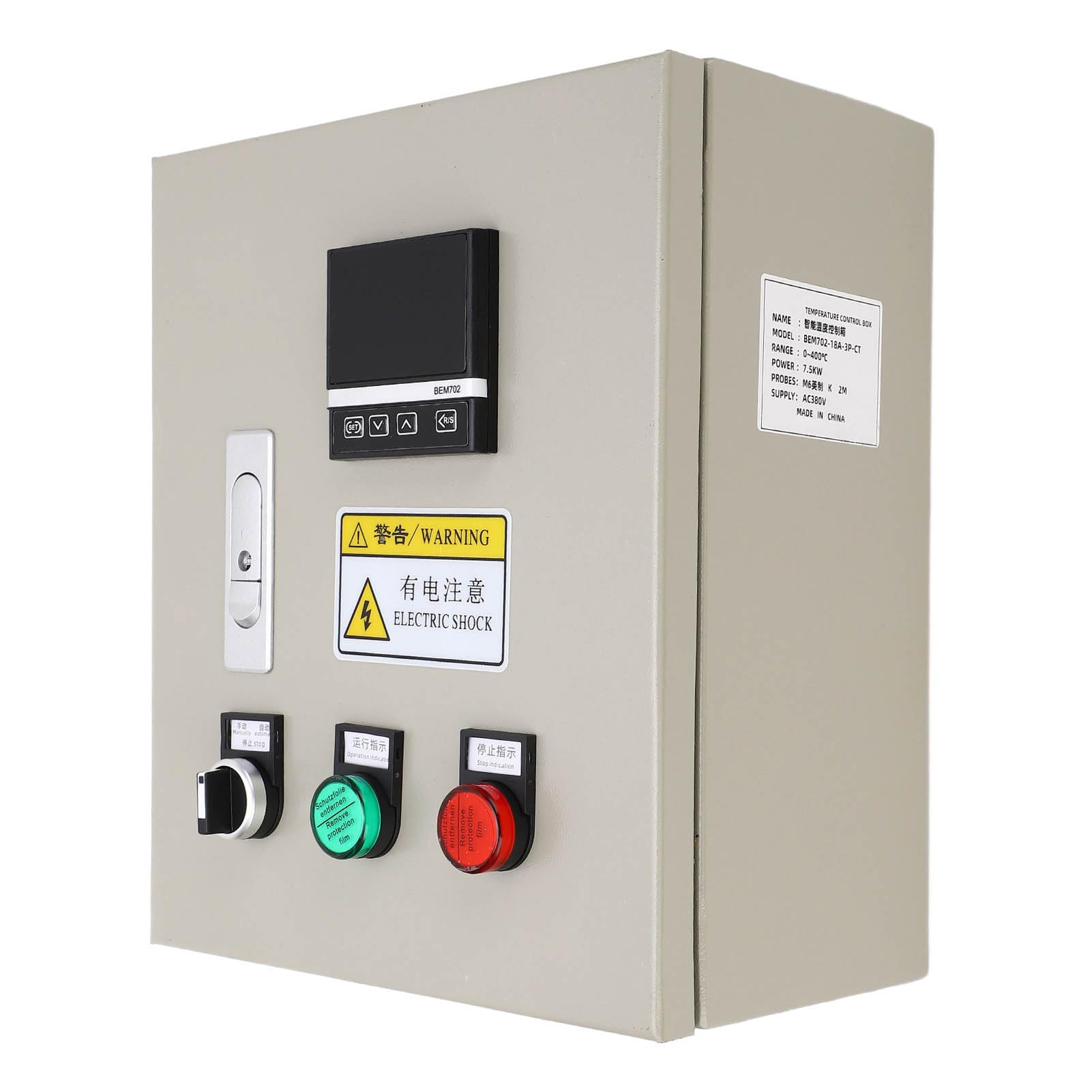 Omabeta Controlador de Temperatura PID Interruptor de Termostato Digital 0-400 ℃ para Aplicaciones de Calefacción Industrial Acero Inoxidable 7.5KW