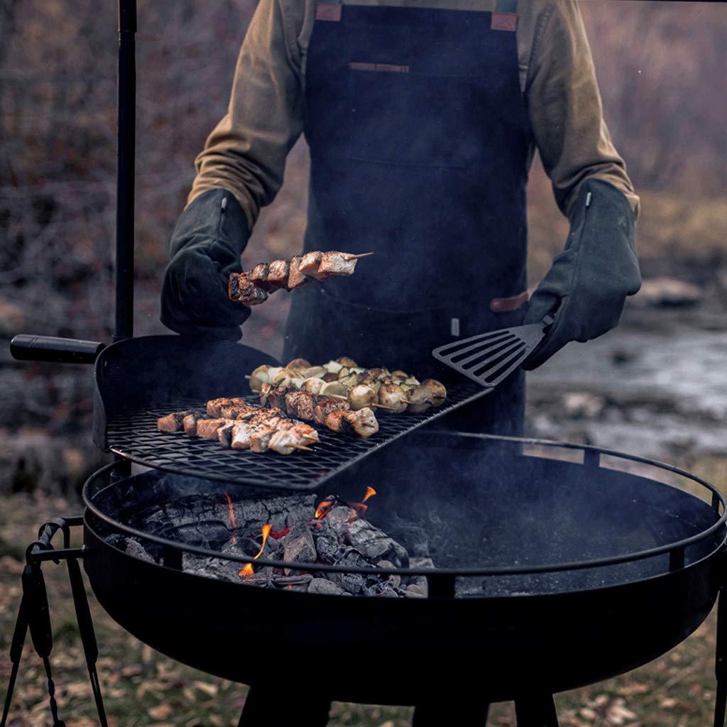 Ogród ognisko wielofunkcyjne ognisko palenisko ogrzewanie na zewnątrz Brazier amerykański sprzęt na ognisko drewno kemping grill wielofunkcyjny grill grill miska ognisko do grilla (kolor: czarny)