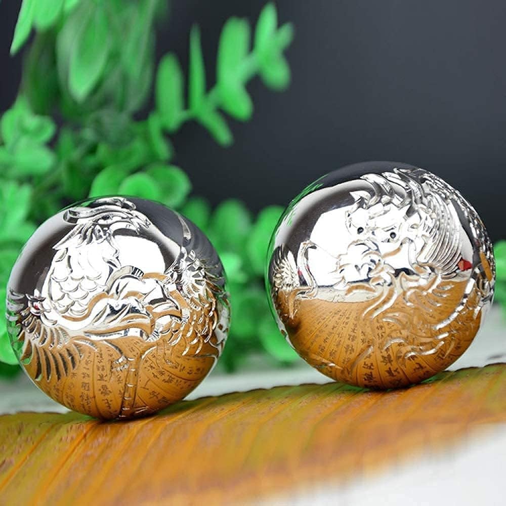 bolas chinas terapeuticas Pelota china de meditación para la salud/bola de dragón y Fénix tallada a mano, pelota para el cuidado de la salud, pelota de descompresión