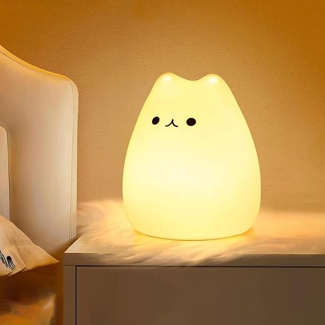 FOMYHEARD Lampka nocna dla dzieci, Silikonowe światło Rechargeable LED z timerem, Zmiana koloru nocnego dziecka, lampka nocna dla Lamparitas Stolik nocny prezent