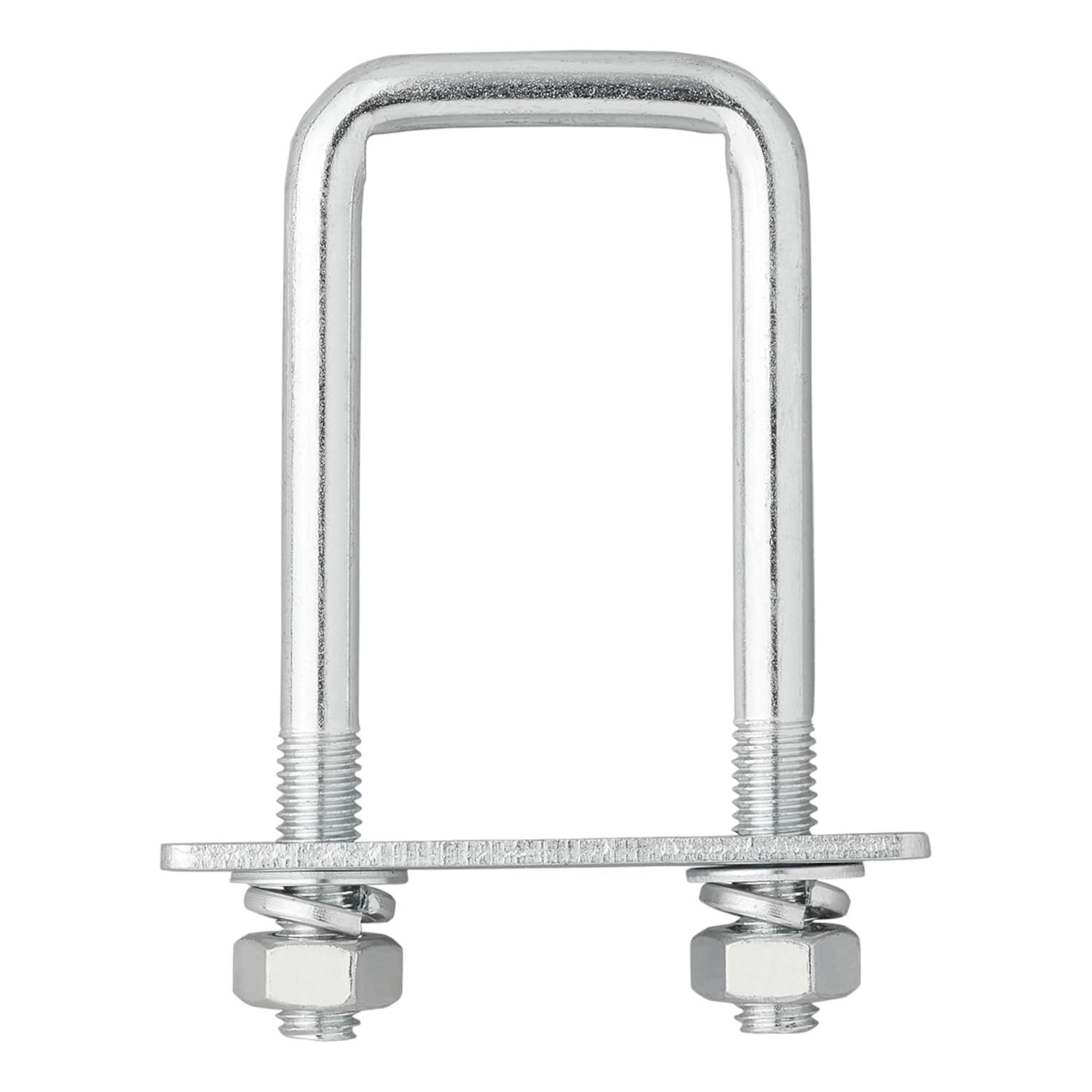 2x lashing bracket U-bracket square with plate and nuts M 10 Galvanized, silver, 40 x 110 mm - Image 4