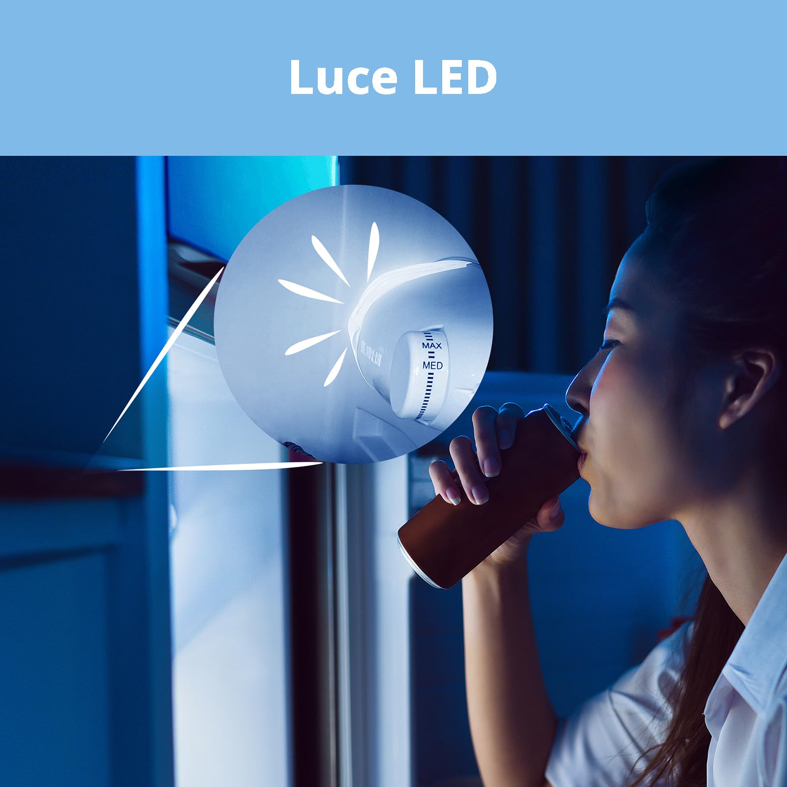 COMFEE' RCT210WH2(E) Frigorifero Doppia Porta 204 L, Controllo della Temperatura Regolabile, Luce LED, Bianco