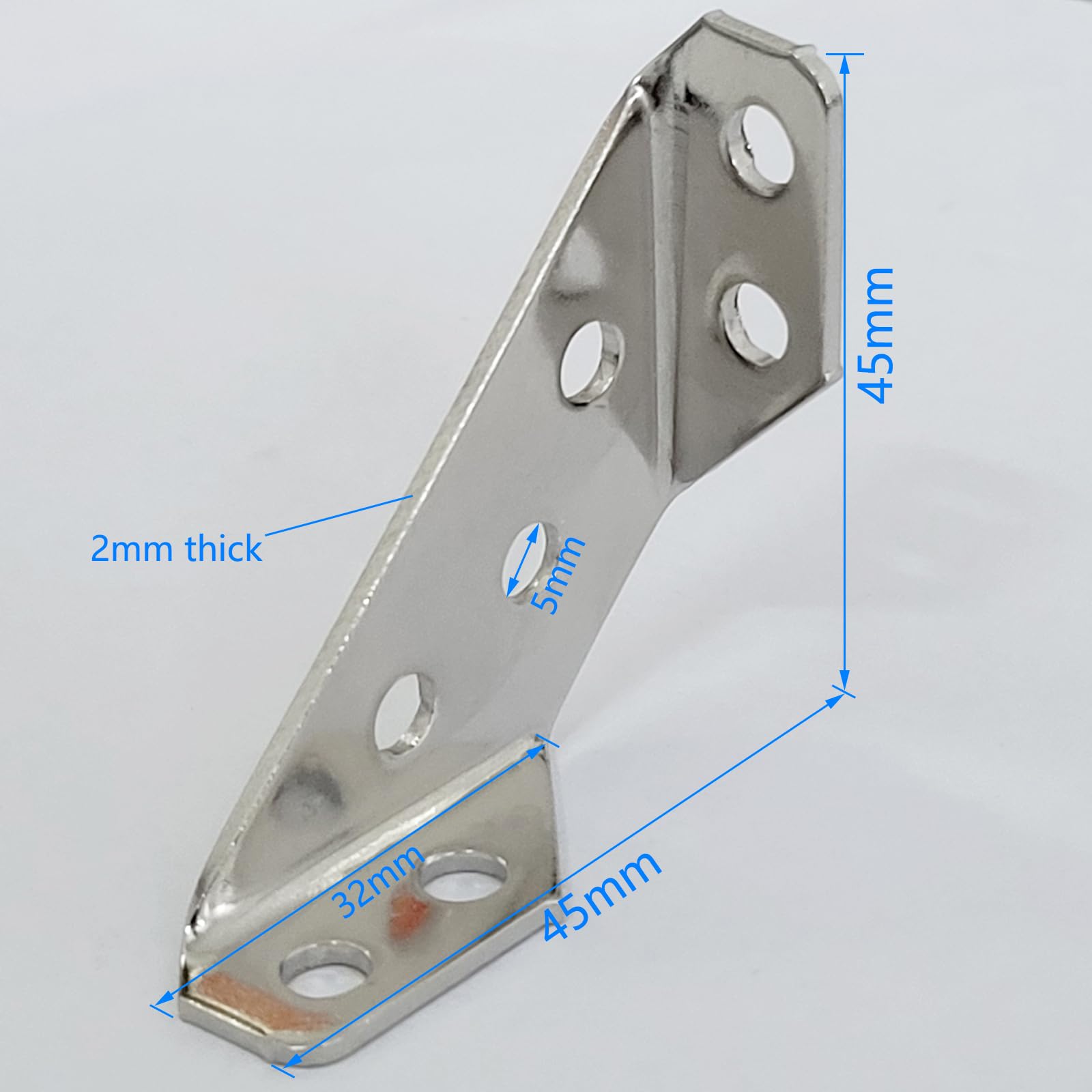 Stainless Steel Thickness Multifunction Triangle Corner Brace, Universal Furniture Corner Connector Angle Bracket Support with Screws Angle Fasten Connector Furniture Triangle Support Frame (48)