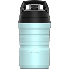 Under Armour 32 oz Insulated Water Bottles - Sports Water Jug with Fence Hook, Leak Resistant for Baseball, Football & More, 32 oz Insulated, Breeze Blue