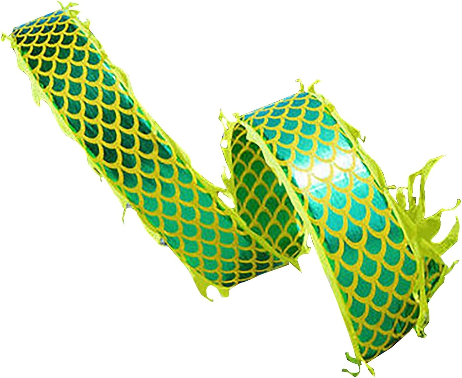 TFG - Ttfd Double Sided Dragon Dance Ribbon, Chinese Element Ribbon, Beginner Dragon Dance Ribbon(Green,12m)