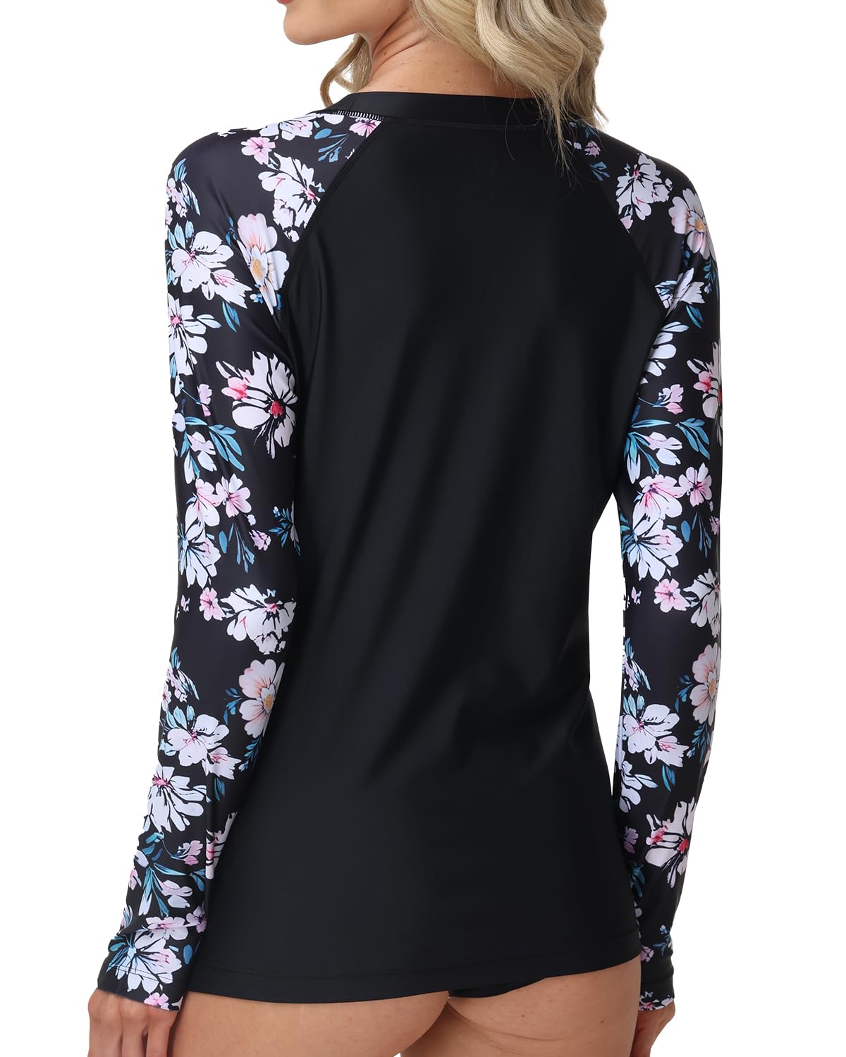VAYAGER Camiseta UV de natación para Mujer - Manga Larga UPF 50+ Rashguard con protección Solar badeshirt para Nadar, Surf y Deportes acuáticos Transpirable Secado rápido