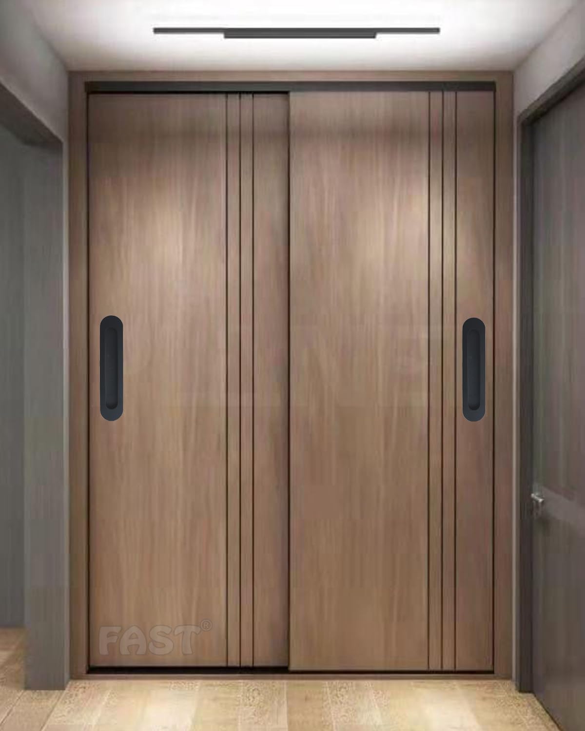 FAST CSH03 Stainless Steel Black Architechral Cabinet Concealed Sliding Door Handle for Wardrobe & Cupboard Doors. (8 INCH) — Amazon image 5