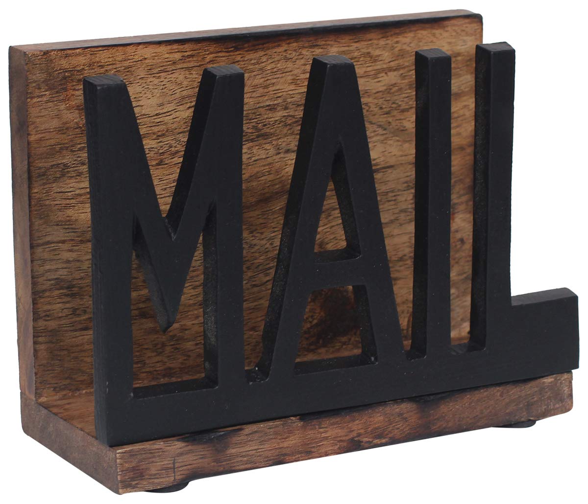 AB Handicrafts - Wooden Mail Holder Black Document & Mail Organizer Letter Card Holder for Desktop, Home, Office, Counter Organizer Mail Sorter Home Décor