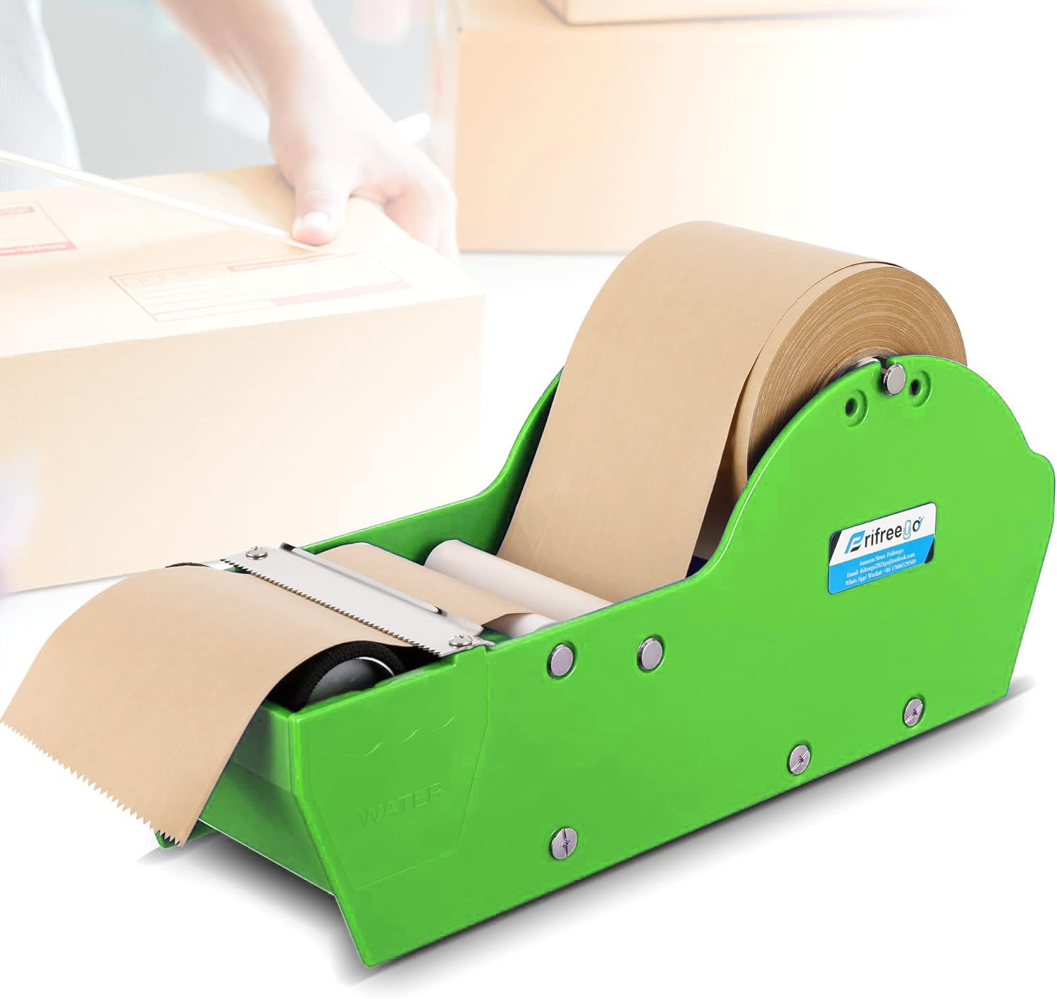 Water-Activated Tape Dispenser, Manual Kraft Gum Tape Dispenser, Green