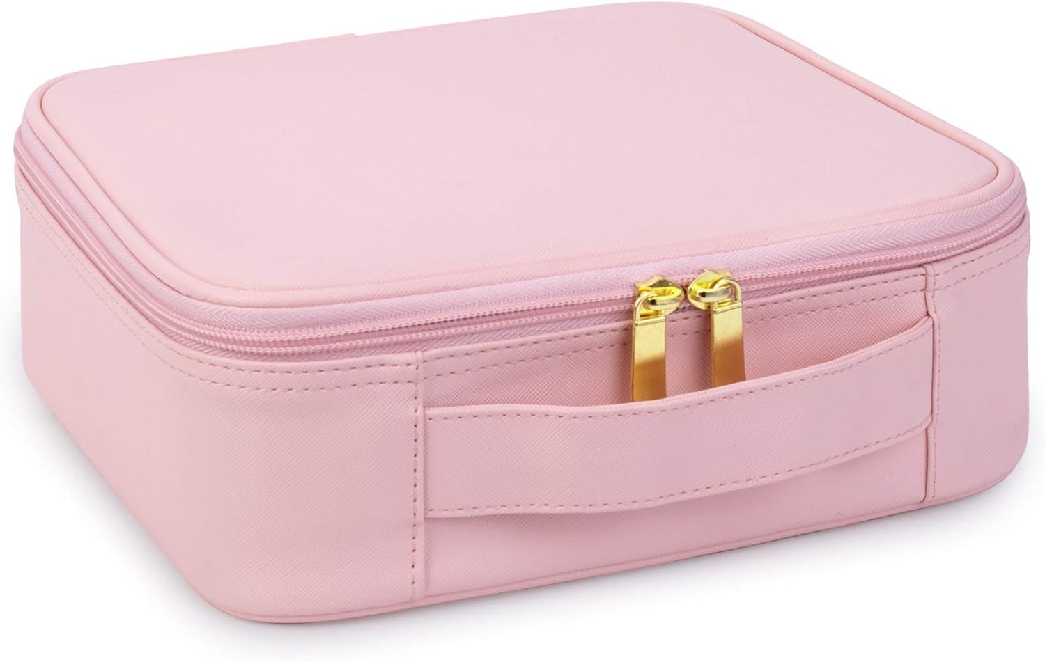 Narwey Travel Makeup Bag Large Cosmetic Bag Make up Case Organizer for Women and Girls (Pink-2)