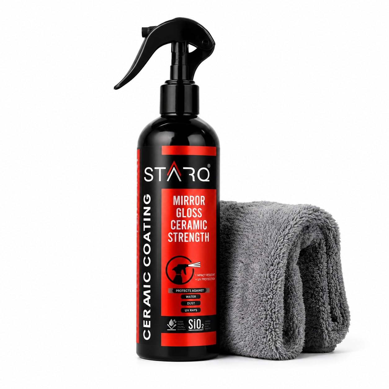 STARQ Ceramic Coating Spray 300ml – Extreme Hydrophobic Protection, High Gloss Finish, Advanced UV Protection, Easy DIY Ceramic Coating for Cars & Bikes-image-7