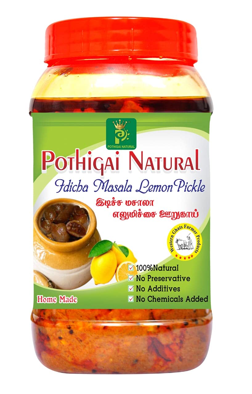 Pothigai Natural Idicha masala lemon Pickle 250g Pure Home Made Pickle/No Preservatives/No chemical added 100% Natural made (Pack of 1) (B09FLSQ924) Amazon Price History, Amazon Price Tracker