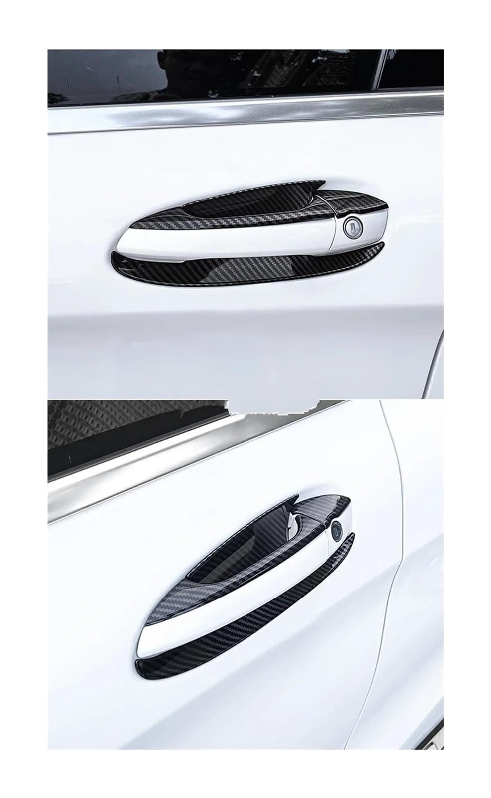 Für Benz A CLA GLA Klasse W176 C117 2013-2019 LHD Autozubehör Aufkleber Chrom Auto Türgriff Schüssel Abdeckung Abdeckung Für Außentürgriffe(Silver a)