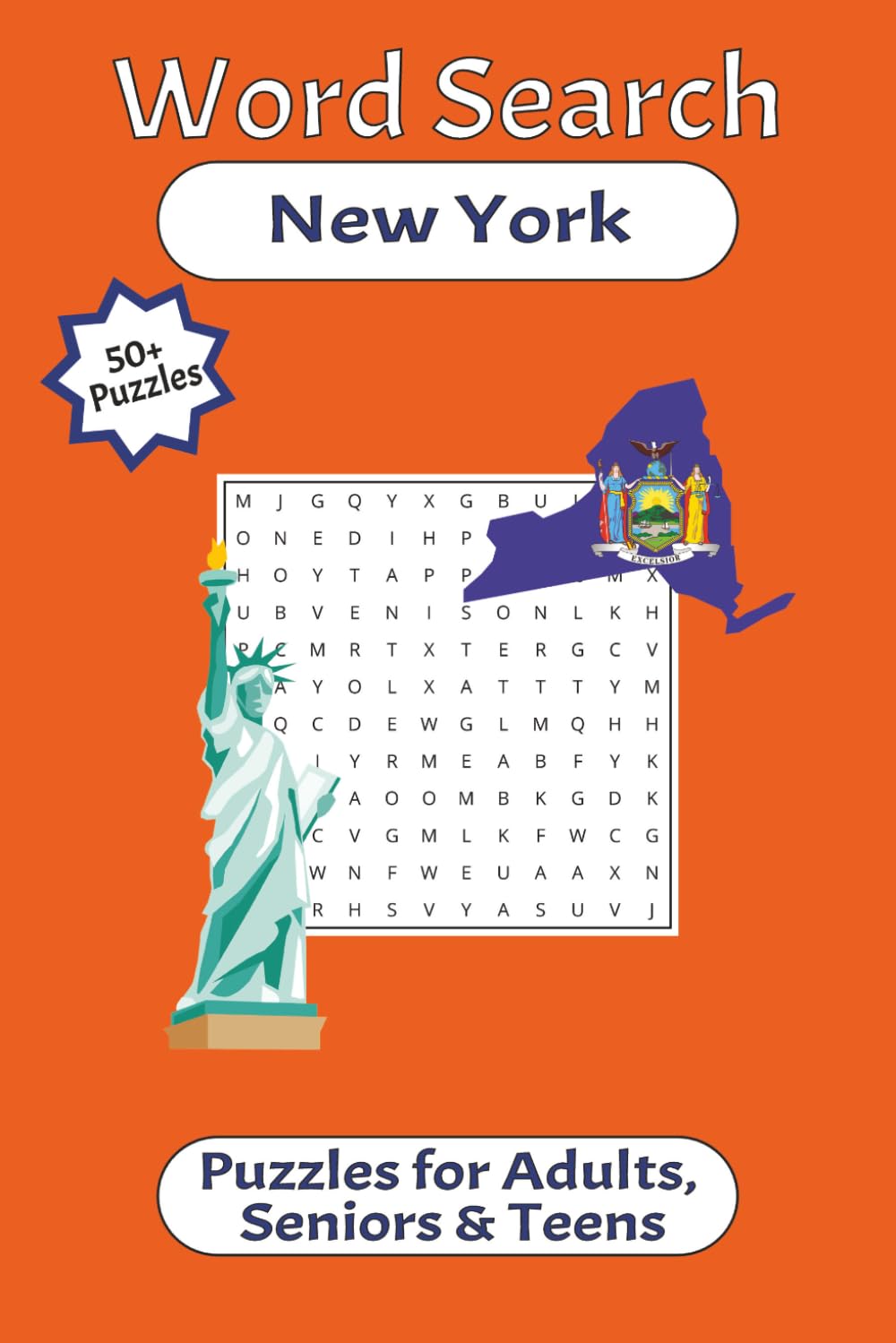New York Word Search: Word Searches with Easy to Read Print about NY State, NY Landmarks, and More | 6x9 inches, 110 pages, 55 Puzzles | Gifts for NY ... | Great for Holidays, Free Time, & More!