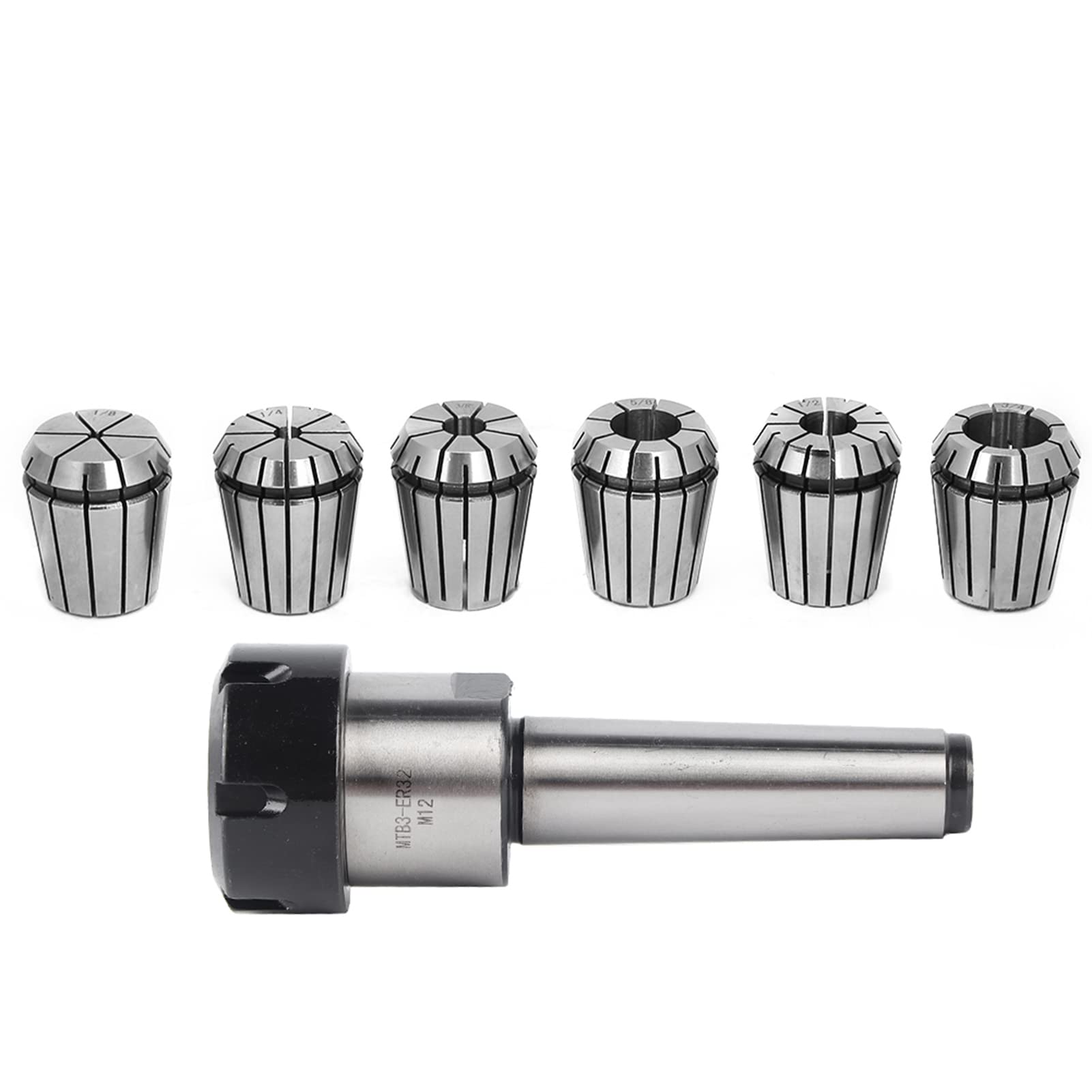 Klanata CNC Milling Tools, MT3 ER32 Collet Chuck Holder + 6pcs ER32 Spring Collets for CNC Machine Tools