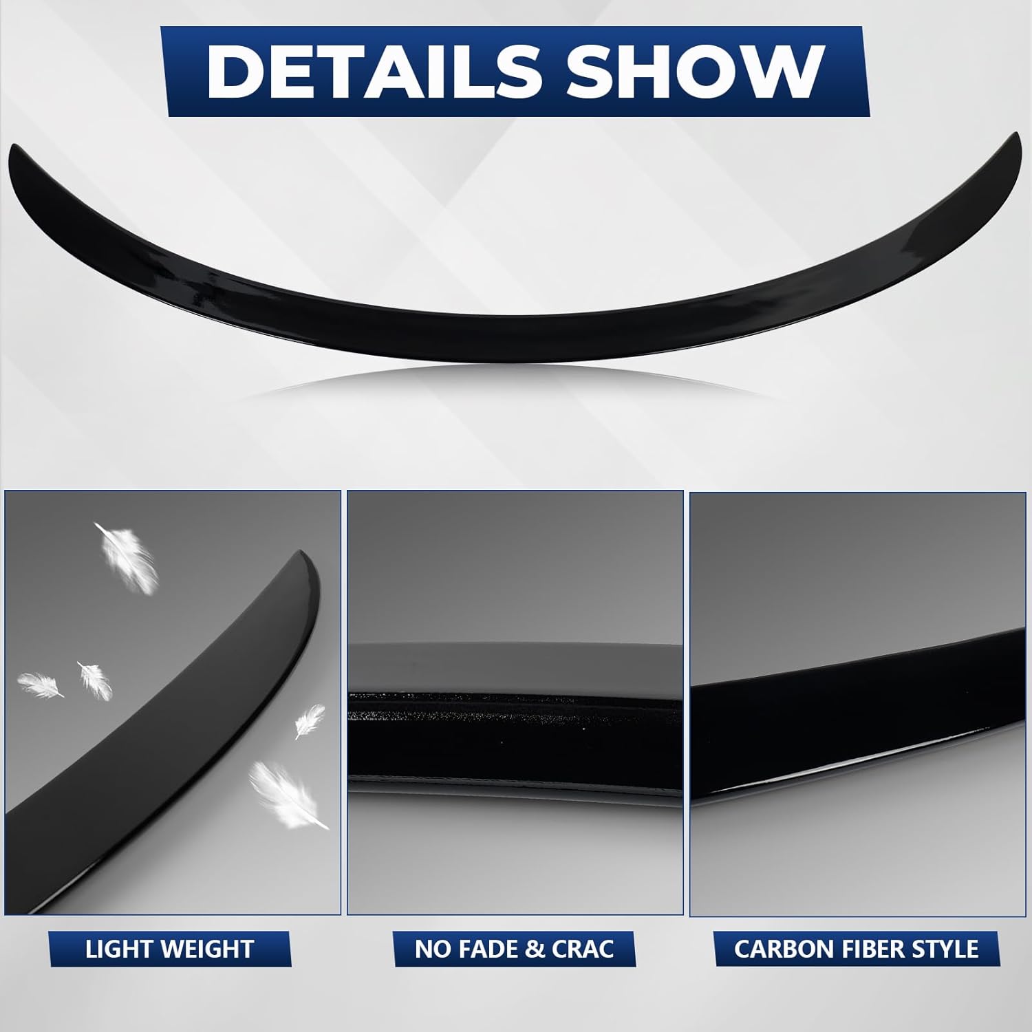 Spoiler Fit for Tesla Model 3 Highland 2024 2025 2026 Spoiler | Gloss Black OEM-Style Rear Wing | Easy Drill-Free Installation | High-Performance Accessory