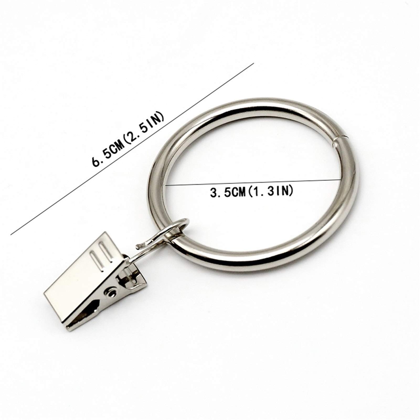 XJPXFQ Anelli per Tende Anello for Tende in Metallo con Clip, Doccia Anello Perforato, Accessori for Tende, Fibbia Tenda, Gancio e Ciclo Anelli Clip Finestra(A)