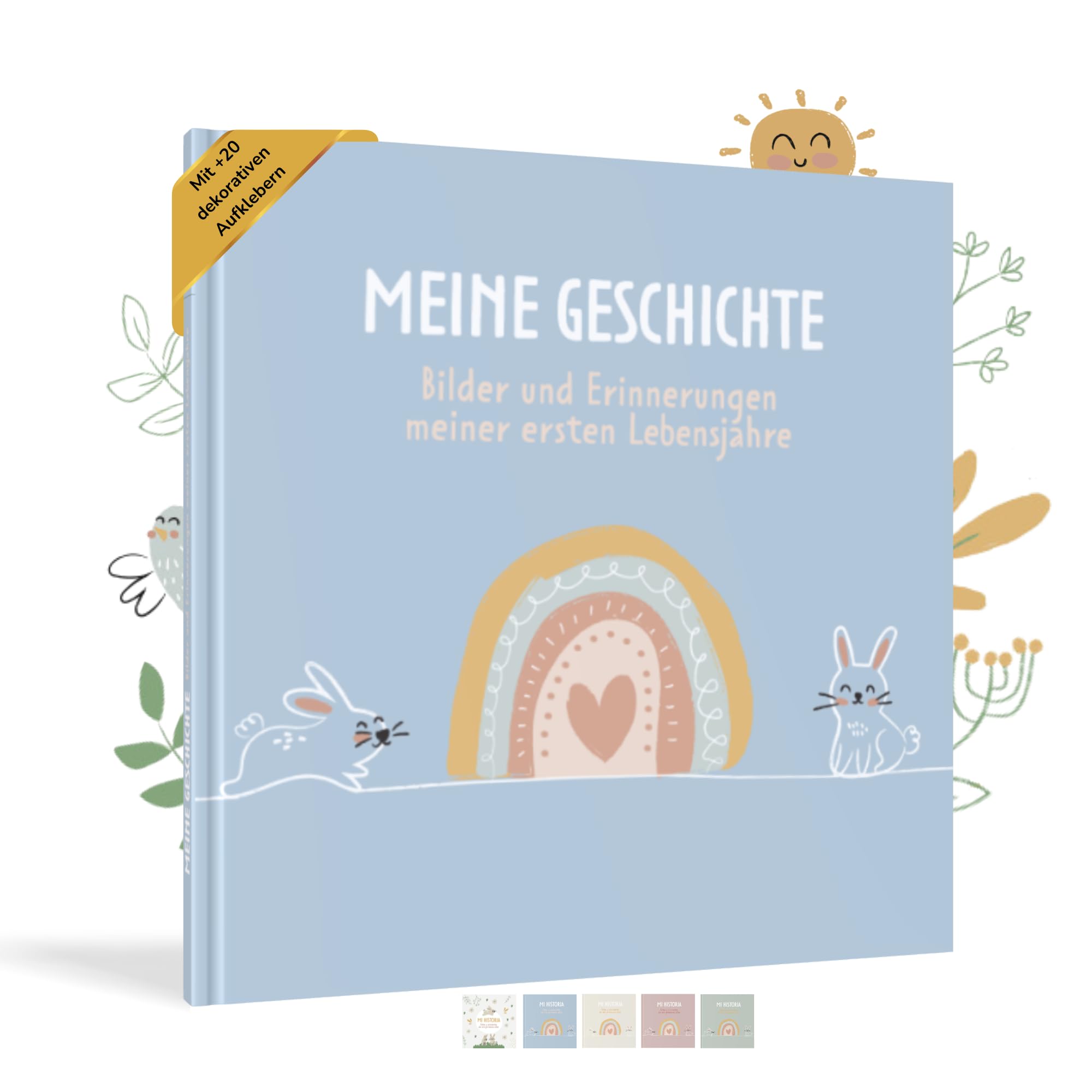 HUBORNS – Libro de recuerdos del bebé desde el nacimiento hasta los 5 años, álbum de fotos y diario para anotar momentos especiales, regalo ideal para padres primerizos y baby shower — view 28