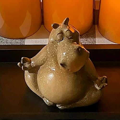 Miniatura 6 de Figura de estatua de hipopótamo yoga, decoración zen, juego de regalo de hipopótamo, figuras de yoga, hipopótamo de buena suerte, hipopótamo (Lotus)