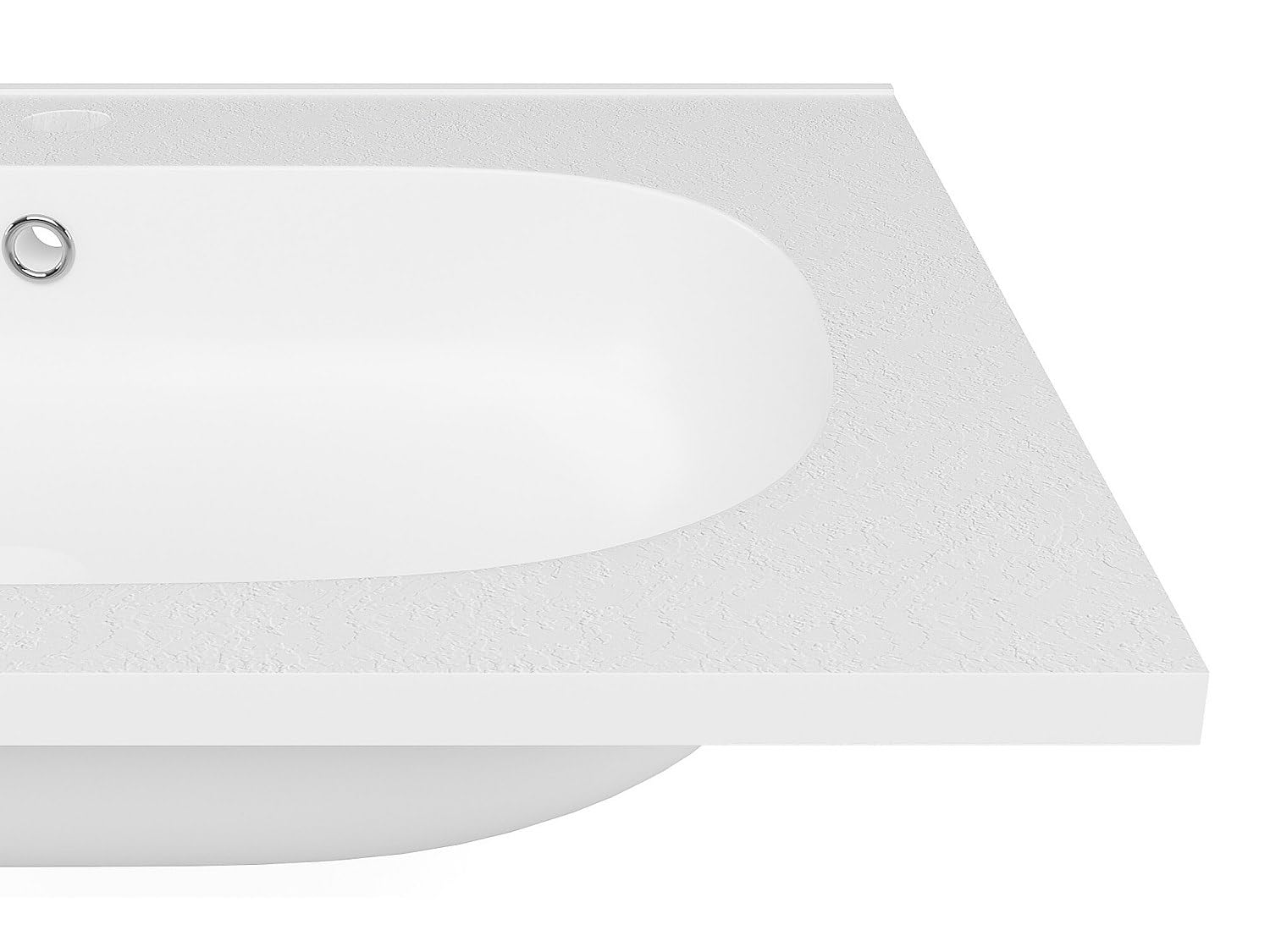 Vente-unique - Lavabo empotrado Okiwa - L 60cm x A 46cm x H 14.5cm - resina - blanco