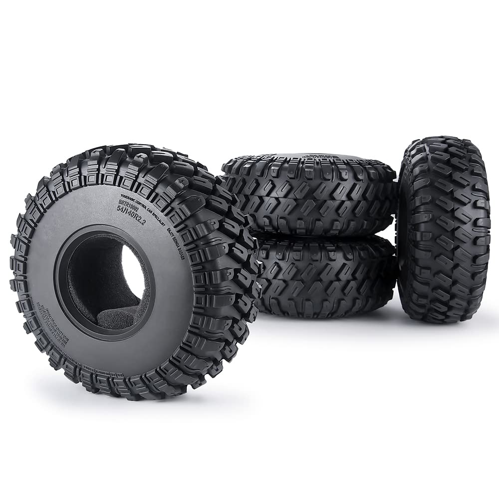 ZuoLan XUNJIAJIE 4PCS 2.2inch RC Rubber Wheel Tyre 140mm/5.5inch Tires with Foam Insert for 1/10 RC Crawler Car Axial Wraith 90048 RR10 - Image 4