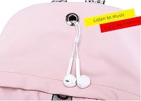 Vista 7 de Mochila escolar para adolescentes con puerto de carga USB de 16 pulgadas, mochila de viaje para computadora portátil, Negro-zapato encaje-usb