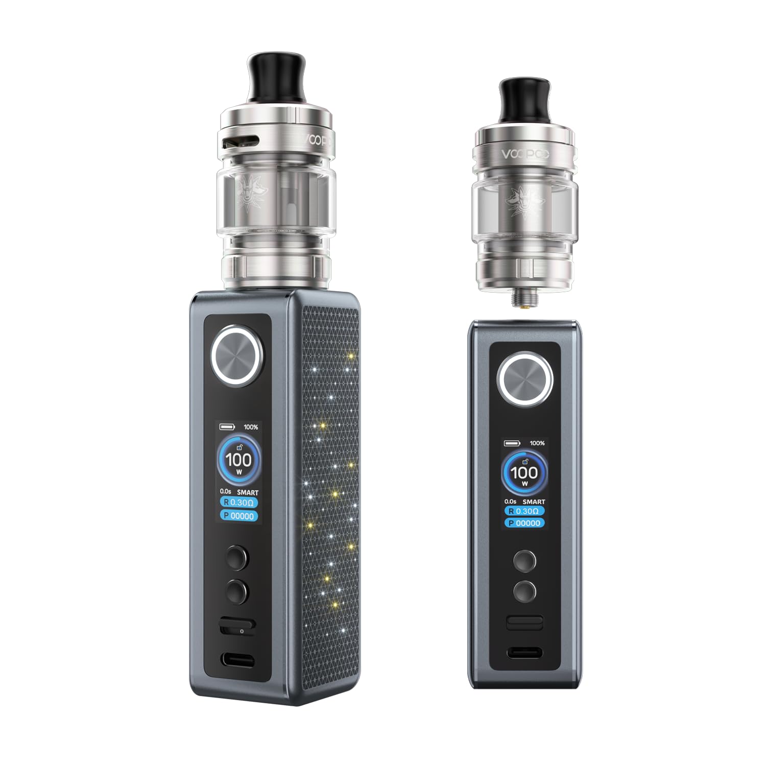 VINCI Spark100 | VOOPOO VINCI Spark100 Pod Kit 5-100 W(Metal Gray) | Batteria singola 18650(non inclusa) - Sigaretta elettronica vaporizzatore - Senza e-liquid, senza nicotina No Nicotine