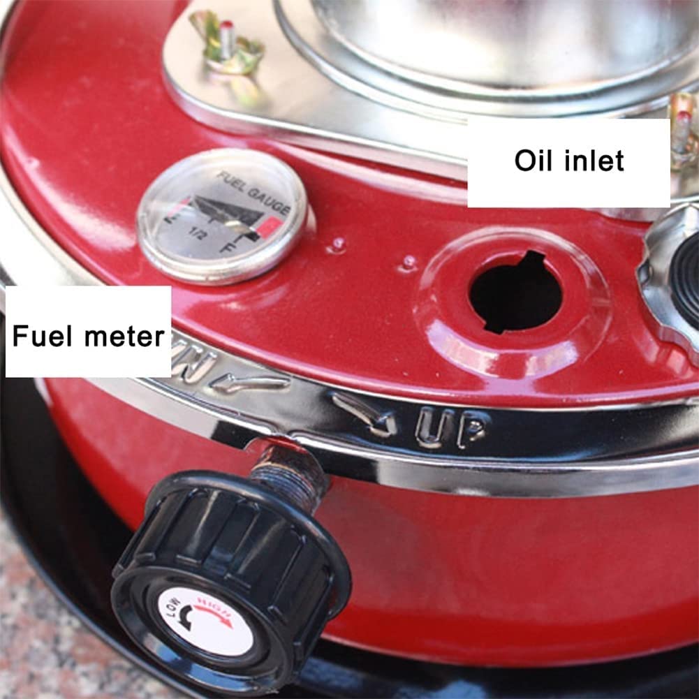 4.6L/6L tragbare Heizung Konvektions-Kerosinkocher für Notheizungen im Innen- und Außenbereich Glasstrahler 0,25 l/h für Eisangeln, Zelt, Weihnachtsfeier (Rot (4.6l 6 Wicks))