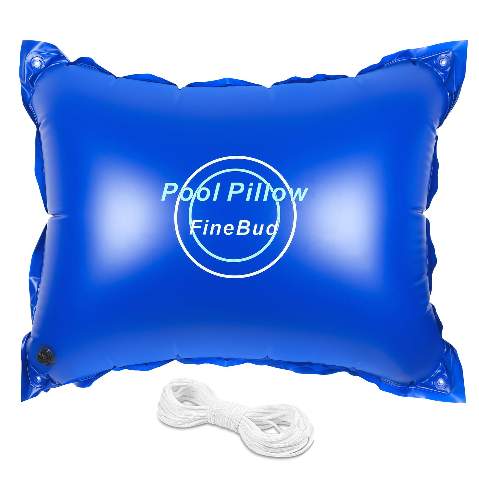 FineBud 4 x 5ft Pool Pillows for Above Ground Pools,Winter Pool Pillows with Extra Double 0.4mm Thick PVC,Pool Cover Air Pillow with Strong Cold Resistant,Heavy Duty,Rope Included(55ft)