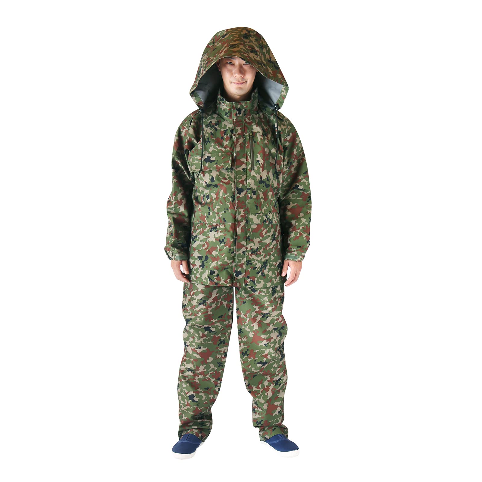 モンベルゴアテックス　カモワッチレインスーツ　Lサイズ　自衛隊迷彩ゴア雨衣 mont－bell GORE－TEX カモワッチレインスーツ