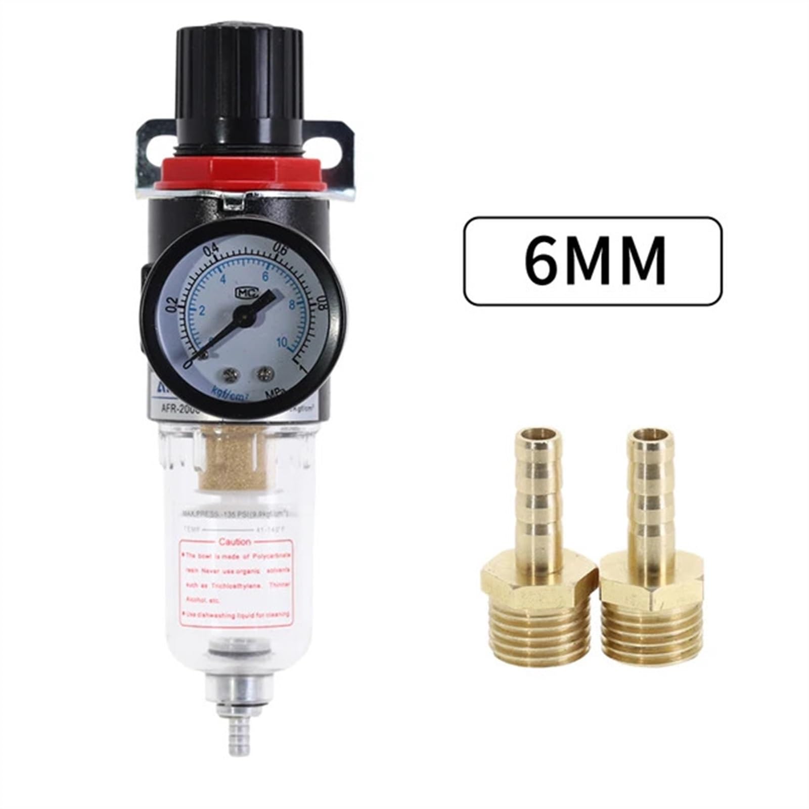 Regulador de filtro neumático AFR-2000 Unidad de tratamiento de aire Interruptores de presión Manómetro AFR2000(AFR-2000 w BT-6MM)